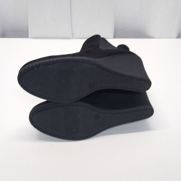 White Mountain Solange Black Wedge Chelsea Boots Size 12M Expandable Side & Zip - Picture 7 of 8